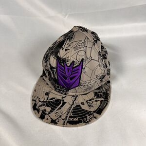 Transformers Decepticons Hasbro Cap Hat Gray Purple Youth  One Size Embroidered